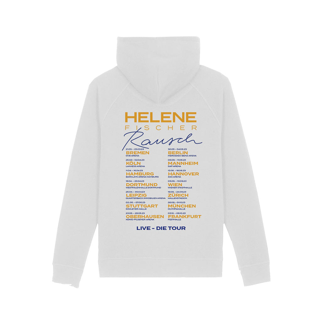 Hoodie Weiß Tournee 2023 - Motiv Strahlen - Unisex